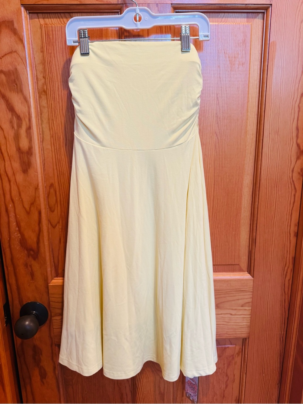 OGL FLOWY RUCHED SIDES SKIRT IN BUTTER YELLOW NWT